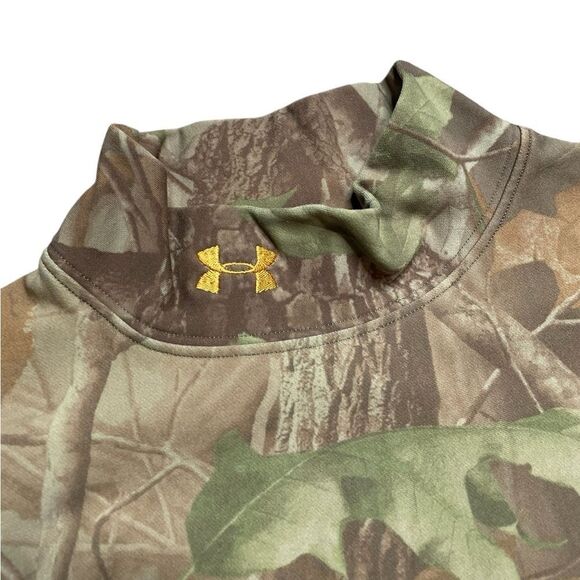 UNDER ARMOUR Coldgear Mock Neck Camouflage Bade layer Shirt Size Large - Picture 3 of 6